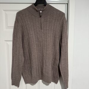 Jason Wu 100% Merino Wool Knit Sweater Mens XL Ribbed Quarter Zip Pullover NWT